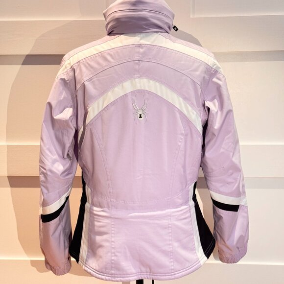 SPYDER - fitted ski jacket - soft lilac with black and white accents - size 8 - Picture 2 of 9